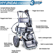 Load image into Gallery viewer, Hyundai 2800psi 212cc 8.75L/min Petrol Pressure Washer | HYW3000P2
