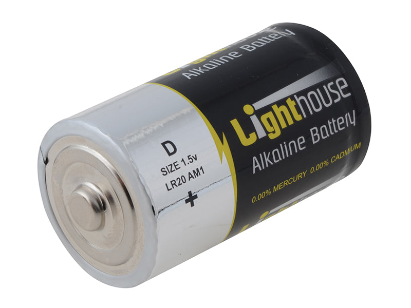 Lighthouse LR20 D LR20 Alkaline Batteries 14800 mAh (Pack 2)