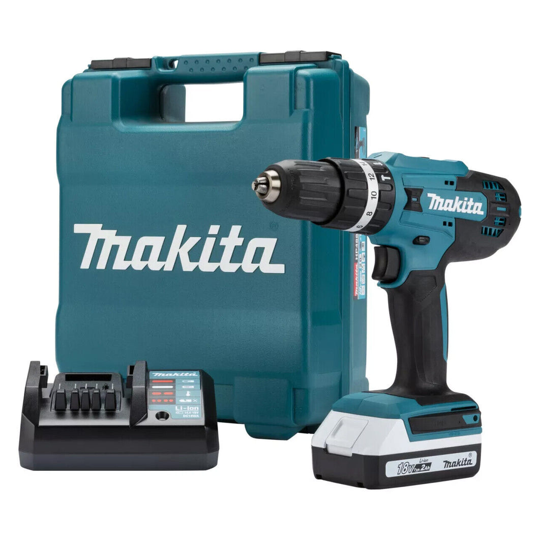 Makita 18v Combi Drill with 1x 2.0Ah Battery x DC18W Charger
