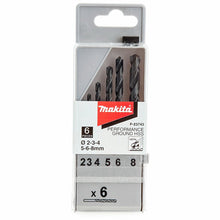 Load image into Gallery viewer, Makita P-23743 6 Piece HSS Ground Point Drill Bit Set 2mm - 8mm BITS
