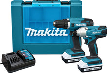 Load image into Gallery viewer, Makita DK18922A 18v Cordless Li-ion Combi Hammer Drill &amp; Impact Driver Twin Pack
