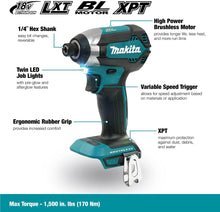 Load image into Gallery viewer, Makita DTD153Z 18V Li-Ion LXT Brushless Impact Driver Bare Unit Cordless
