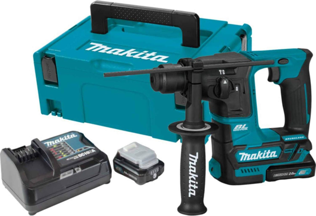 Makita HR166DSMJ 12V Max Li-Ion CXT Brushless Rotary Hammer complete with 2 x 4.0 Ah Li-Ion Batteries And Charger Supplied In A Makpac Case