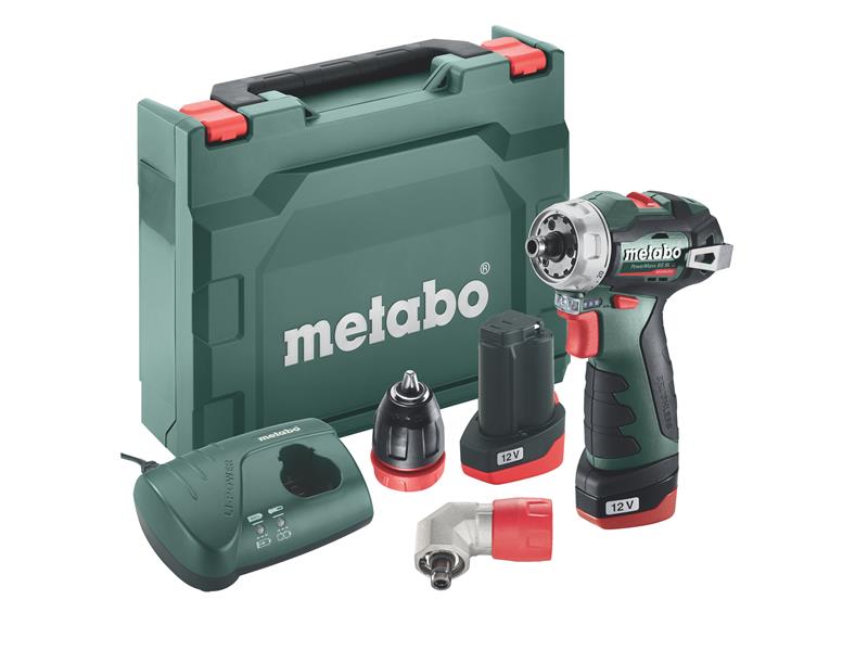 Metabo 601749590 PowerMaxx BS BL Q Brushless Drill/Screwdriver 12V 2 x 2.0Ah Li-ion