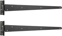 Load image into Gallery viewer, Perry 1 Pair Medium Tee Hinge Bright Zinc Plated / Black for gates shed doors
