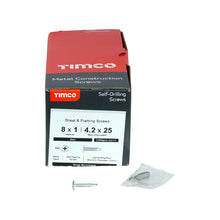 Load image into Gallery viewer, TIMCO Self-Drilling Wafer Head Silver Screws - 4.2 x 25 Box OF 1000 - 00025WHSD
