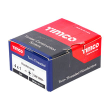 Load image into Gallery viewer, TIMCO Twin-Threaded Countersunk Silver Woodscrews - 4 x 1 Box OF 200 - 00041CWZ
