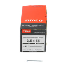 Load image into Gallery viewer, TIMCO Drywall Self-Drilling Bugle Head Silver Screws - 3.5 x 55 Box OF 500 - 00055PSDD
