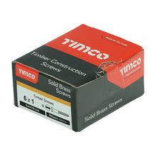 Load image into Gallery viewer, TIMCO Solid Brass Countersunk Woodscrews - 6 x 1 Box OF 200 - 00061CBS
