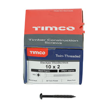 Load image into Gallery viewer, TIMCO Twin-Threaded Round Head Black Woodscrews - 10 x 2 Box OF 200 - 00102BJC

