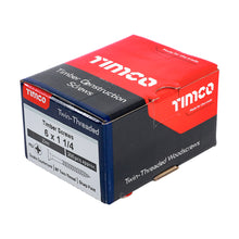 Load image into Gallery viewer, TIMCO Twin-Threaded Countersunk Silver Woodscrews - 6 x 1 1/4 Box OF 200 - 06114CWZ
