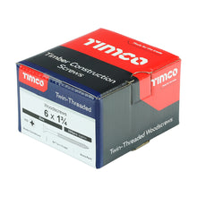 Load image into Gallery viewer, TIMCO Twin-Threaded Countersunk Silver Woodscrews - 6 x 1 3/4 Box OF 200 - 06134CWZ
