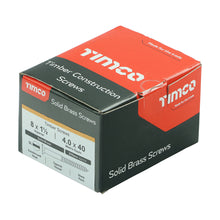 Load image into Gallery viewer, TIMCO Solid Brass Countersunk Woodscrews, All Sizes
