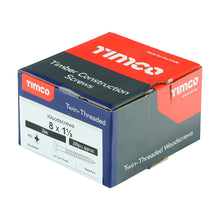 Load image into Gallery viewer, TIMCO Twin-Threaded Round Head Silver Woodscrews, All sizes,200pcs
