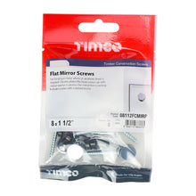 Load image into Gallery viewer, TIMCO Mirror Screws Flat Head Chrome - 8 x 1 1/2 TIMpac OF 8 - 08112FCMIRP
