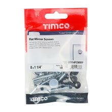 Load image into Gallery viewer, TIMCO Mirror Screws Flat Head Chrome - 8 x 1 1/4 TIMpac OF 10 - 08114FCMIRP
