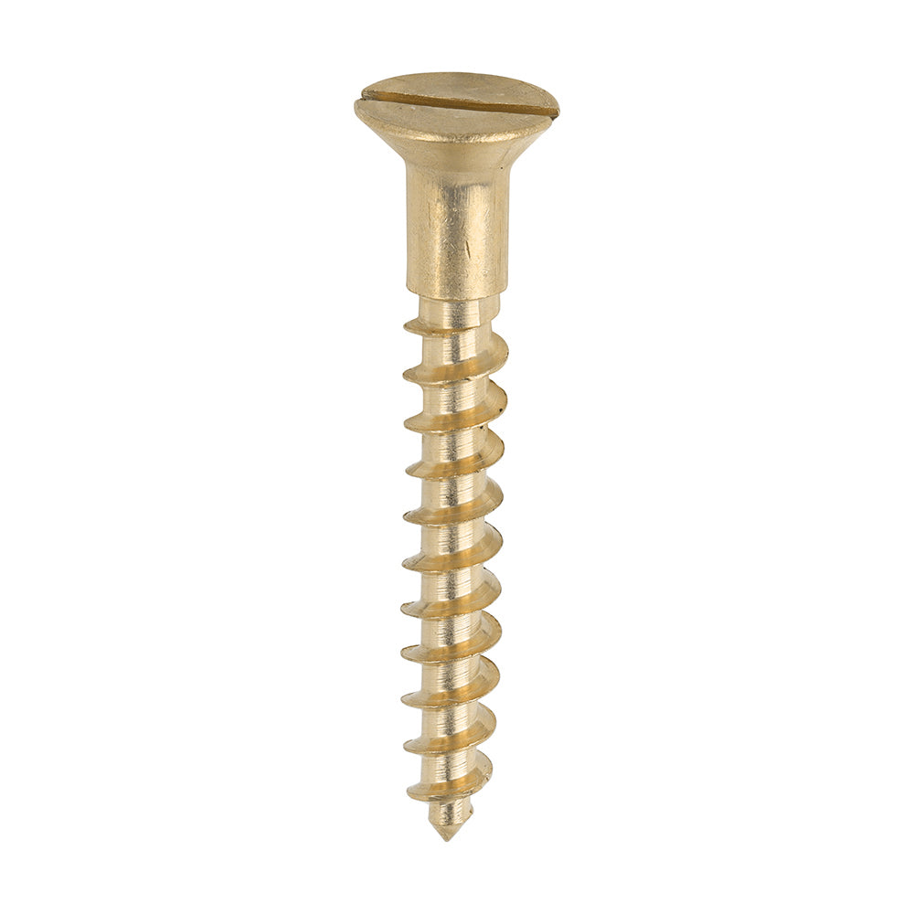 TIMCO Solid Brass Countersunk Woodscrews - 10 x 1 1/2 Box OF 200 - 10112CBS