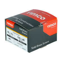 Load image into Gallery viewer, TIMCO Solid Brass Countersunk Woodscrews - 10 x 1 1/2 Box OF 200 - 10112CBS
