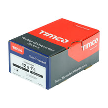 Load image into Gallery viewer, TIMCO Twin-Threaded Countersunk Silver Woodscrews - 12 x 1 1/2 Box OF 200 - 12112CWZ

