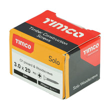 Load image into Gallery viewer, TIMCO Solo Countersunk Silver Woodscrews - 3.0 x 20 Box OF 200 - 30020SOLOZ
