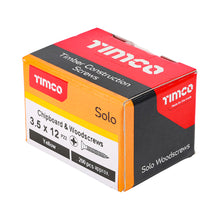 Load image into Gallery viewer, TIMCO Solo Countersunk Gold Woodscrews - 3.5 x 12 Box OF 200 - 35012SOLOC
