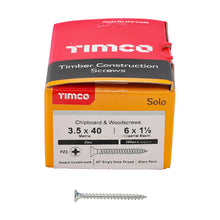 Load image into Gallery viewer, TIMCO Solo Countersunk Silver Woodscrews - 3.5 x 40 Box OF 200 - 35040SOLOZ
