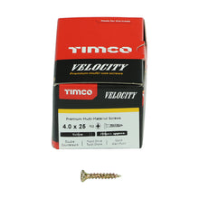 Load image into Gallery viewer, TIMCO Velocity Premium Multi-Use Countersunk Gold Woodscrews - 3.0 x 16 Box OF 200 - 30016VY
