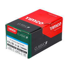 Load image into Gallery viewer, TIMCO Classic Multi-Purpose Countersunk A2 Stainless Steel Woodcrews -All Sizes
