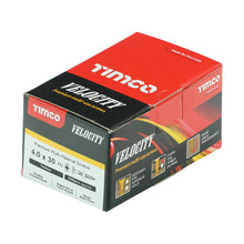 Load image into Gallery viewer, TIMCO Velocity Premium Multi-Use Countersunk Gold Woodscrews - 4.0 x 30 Box OF 200 - 40030VY
