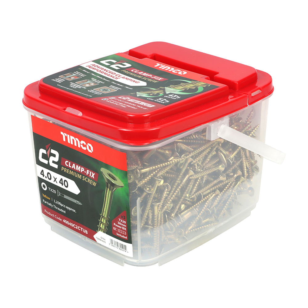 TIMCO C2 Clamp-Fix Multi-Purpose Premium Countersunk Gold Woodscrews ...