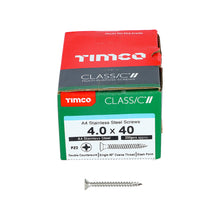 Load image into Gallery viewer, TIMCO Classic Multi-Purpose Countersunk A4 Stainless Steel Woodcrews - All Sizes
