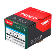 Load image into Gallery viewer, TIMCO Classic Multi-Purpose Countersunk A2 Stainless Steel Woodcrews - 4.0 x 40 Box OF 200 - 40040CLASS
