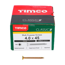 Load image into Gallery viewer, TIMCO Classic Multi-Purpose Countersunk Gold Woodscrews - 4.0 x 45 Box OF 200 - 40045CLAF
