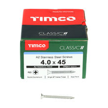 Load image into Gallery viewer, TIMCO Classic Multi-Purpose Countersunk A2 Stainless Steel Woodcrews -All Sizes
