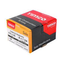Load image into Gallery viewer, TIMCO Solo Countersunk Silver Woodscrews - 4.0 x 45 Box OF 200 - 40045SOLOZ
