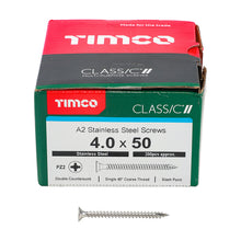 Load image into Gallery viewer, TIMCO Classic Multi-Purpose Countersunk A2 Stainless Steel Woodcrews -All Sizes
