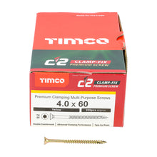 Load image into Gallery viewer, TIMCO C2 Clamp-Fix Multi-Purpose Premium Countersunk Gold Woodscrews,All Sizes
