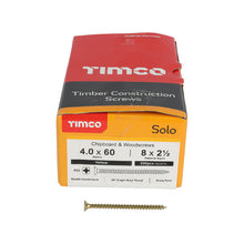 Load image into Gallery viewer, TIMCO Solo Countersunk Gold Woodscrews - 4.0 x 60 Box OF 200 - 40060SOLOC
