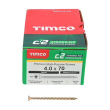 Load image into Gallery viewer, TIMCO C2 Strong-Fix Multi-Purpose Premium Countersunk Gold Woodscrews - 4.0 x 70 Box OF 200 - 40070C2
