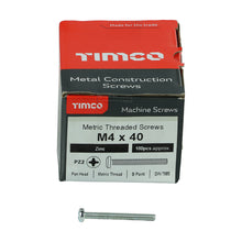 Load image into Gallery viewer, TIMCO Machine Pan Head Silver Screws - All Sizes,100pcs

