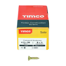 Load image into Gallery viewer, TIMCO Solo Countersunk Gold Woodscrews - 4.5 x 20 Box OF 200 - 45020SOLOC
