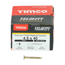 Load image into Gallery viewer, TIMCO Velocity Premium Multi-Use Countersunk Gold Woodscrews - 3.0 x 16 Box OF 200 - 30016VY
