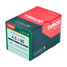 Load image into Gallery viewer, TIMCO Classic Multi-Purpose Countersunk Gold Woodscrews - 4.5 x 80 Box OF 200 - 45080CLAF
