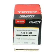 Load image into Gallery viewer, TIMCO Velocity Premium Multi-Use Countersunk Gold Woodscrews - 3.0 x 16 Box OF 200 - 30016VY
