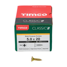 Load image into Gallery viewer, TIMCO Classic Multi-Purpose Countersunk Gold Woodscrews - 5.0 x 20 Box OF 200 - 50020CLAF
