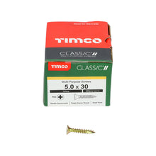 Load image into Gallery viewer, TIMCO Classic Multi-Purpose Countersunk Gold Woodscrews - 5.0 x 30 Box OF 200 - 50030CLAF
