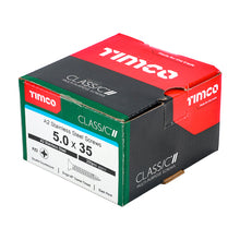 Load image into Gallery viewer, TIMCO Classic Multi-Purpose Countersunk A2 Stainless Steel Woodcrews - 5.0 x 35 Box OF 200 - 50035CLASS
