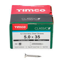 Load image into Gallery viewer, TIMCO Classic Multi-Purpose Countersunk A2 Stainless Steel Woodcrews - 5.0 x 35 Box OF 200 - 50035CLASS

