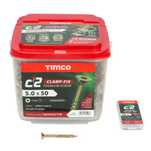 Load image into Gallery viewer, TIMCO C2 Clamp-Fix Multi-Purpose Premium Countersunk Gold Woodscrews - 4.0 x 50 Box OF 200 - 40050C2C
