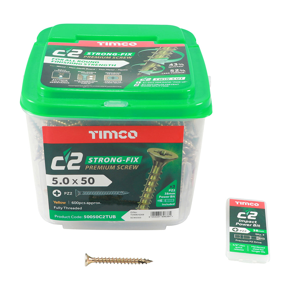 TIMCO C2 Strong-Fix Multi-Purpose Premium Countersunk Gold Woodscrews ...